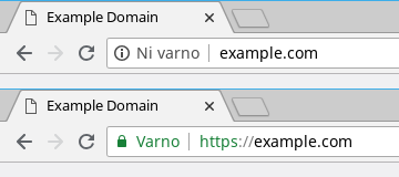 Varnostno opozorilo HTTPS v brskalniku Chrome